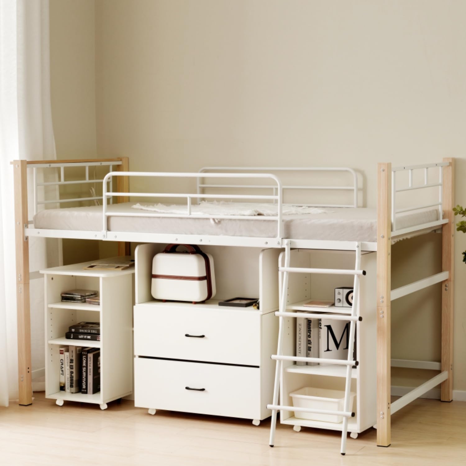 Amazon｜OSJ システムベッド 4点セット ロフトベッド+デスク＋収納